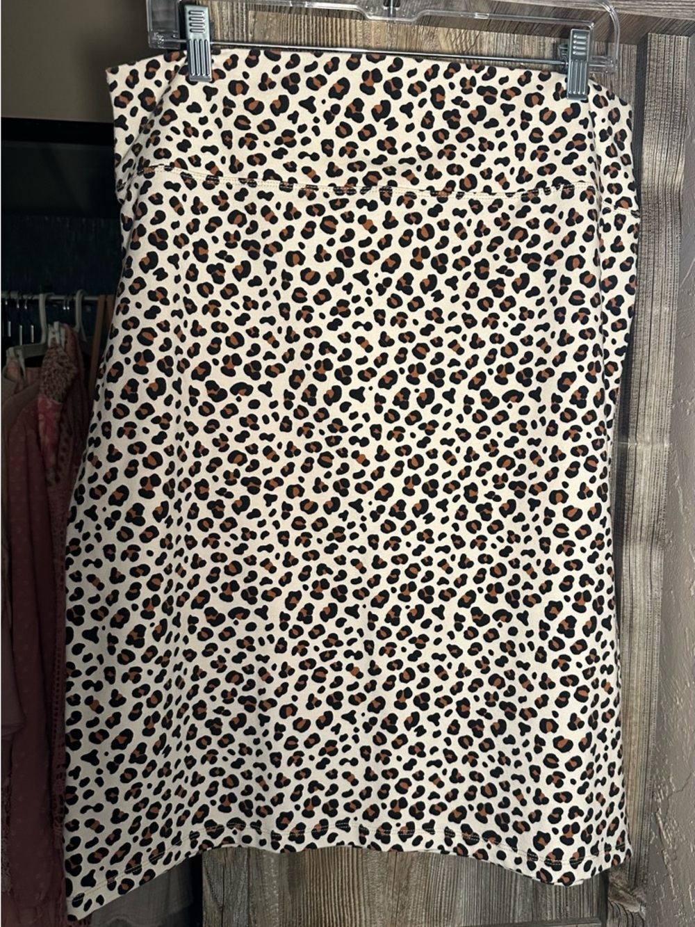 Leopard Print Pencil Skirt in Cream, Black and Brown
